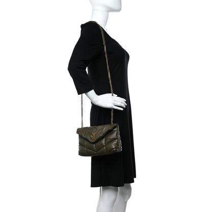 Saint Laurent Calfskin Quilted Toy Loulou Puffer Monogram Chain Satchel Seaweed 2 of 10