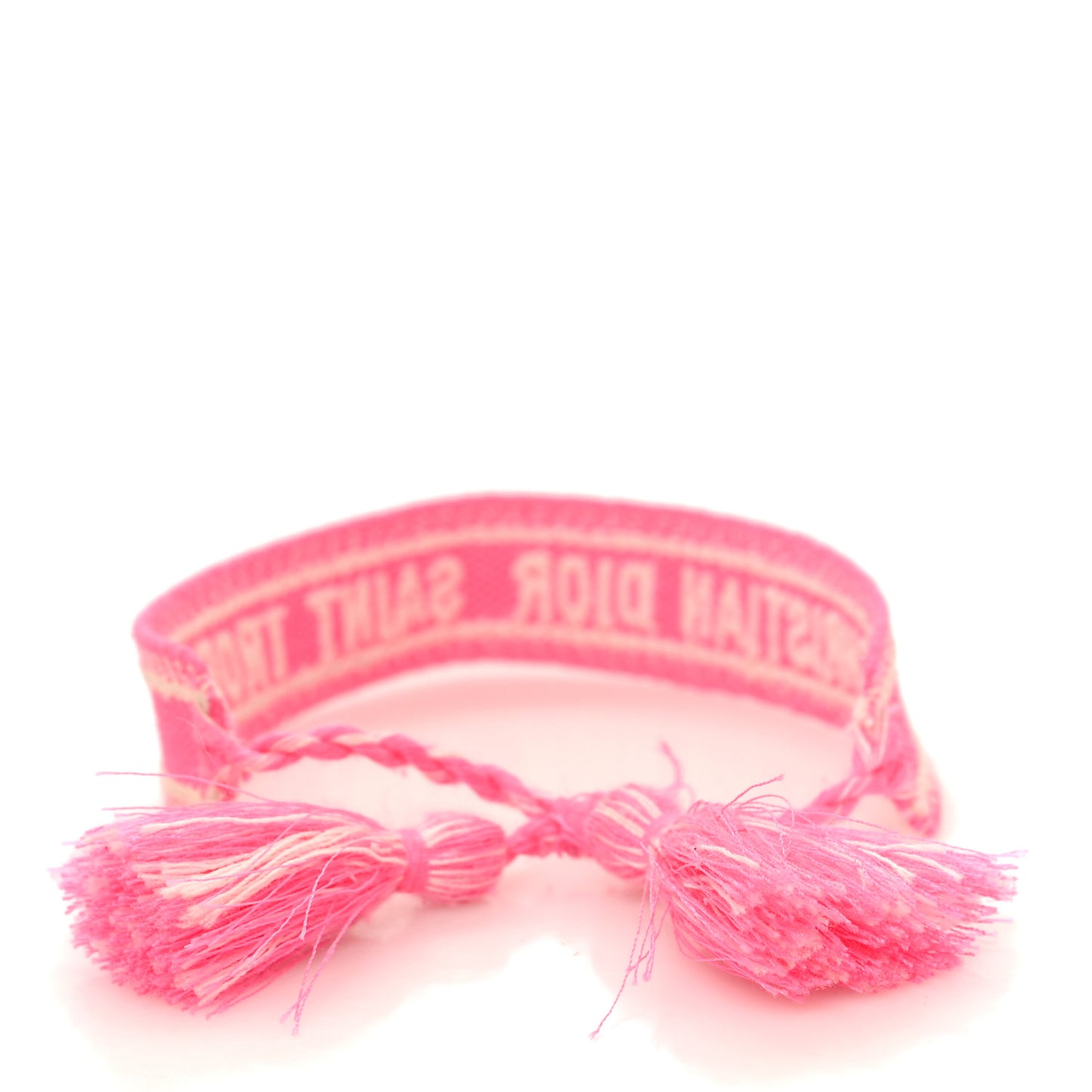 Woven Cotton Saint Tropez Friendship Bracelet Hot Pink
