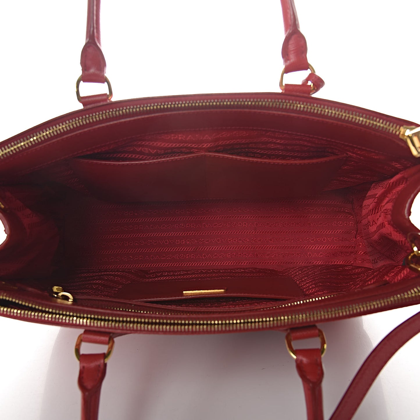 Saffiano Medium Galleria Double Zip Tote Fuoco