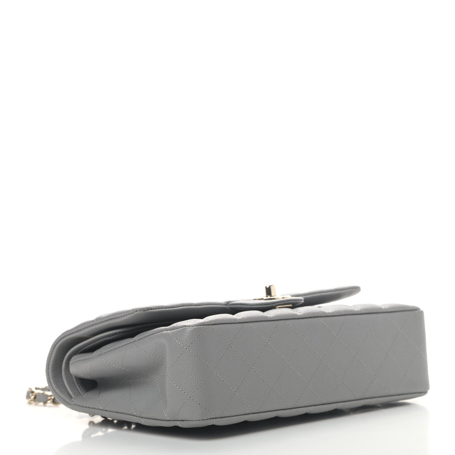 Chanel Caviar Quilted Medium Double Flap Grey 3 of 4