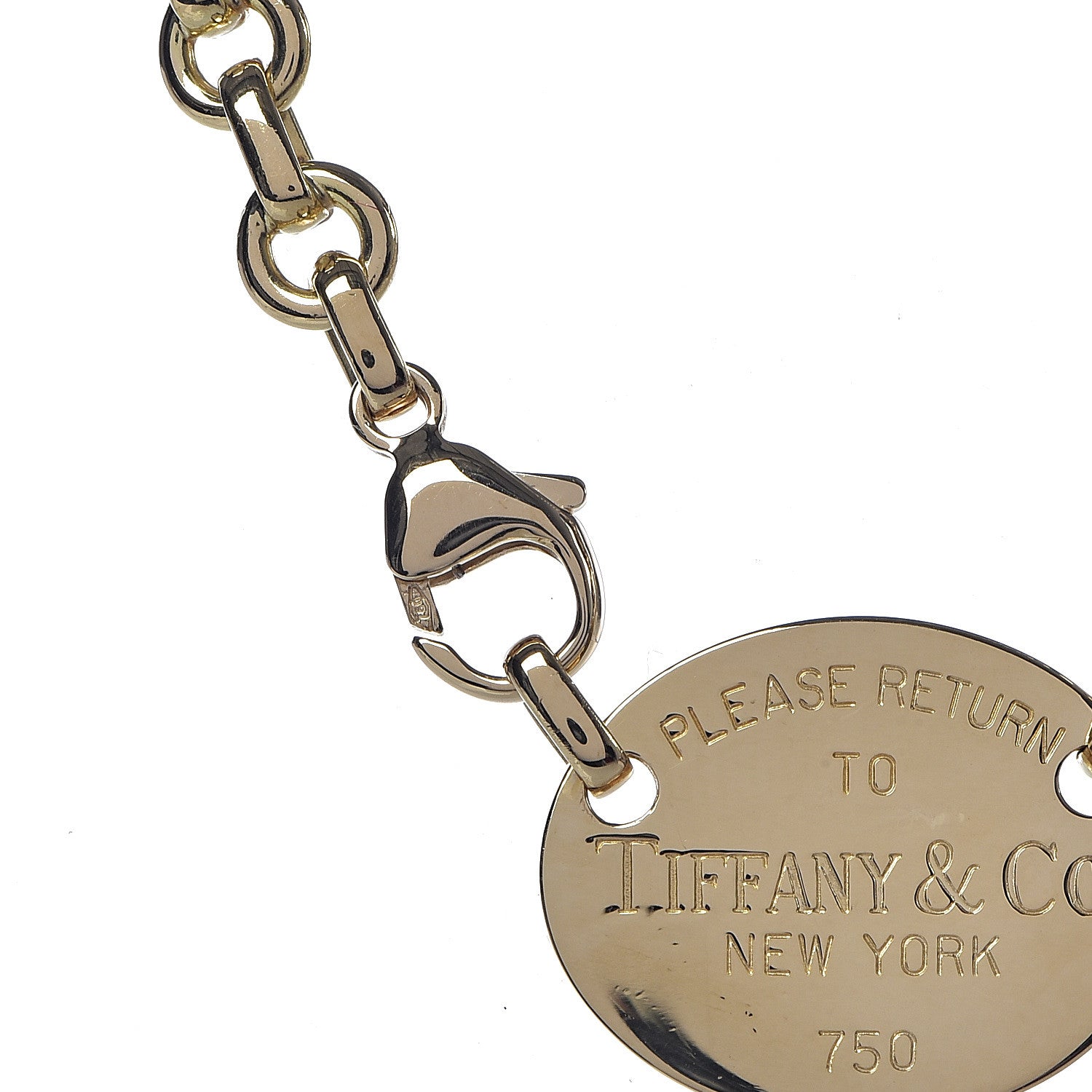 Tiffany 18K Yellow Gold Return To Oval Tag Choker Necklace 5 of 5