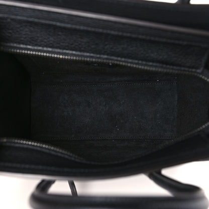 Celine Drummed Calfskin Nano Luggage Black 5 of 8