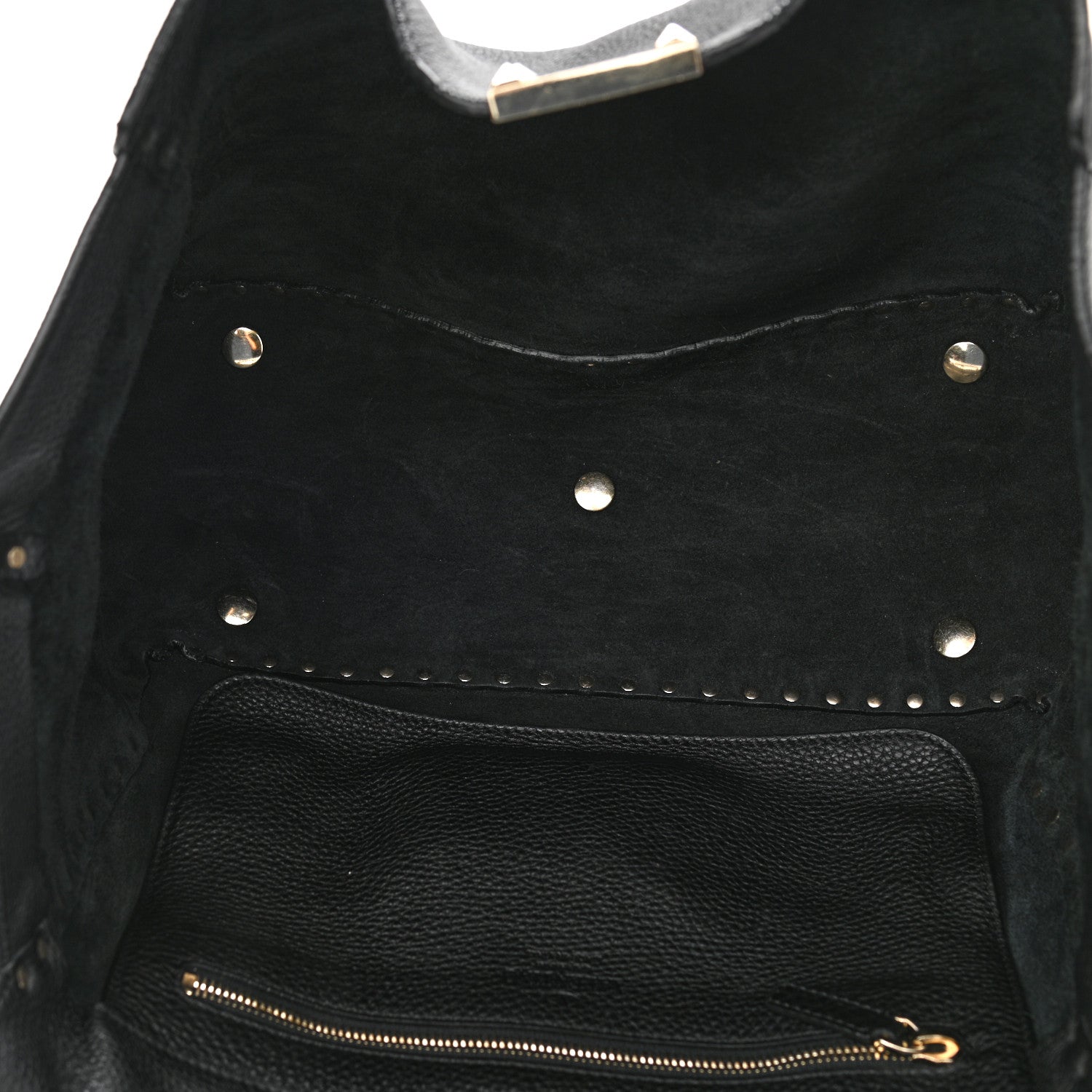 Valentino Garavani Pebbled Calfskin Medium Rockstud Tote Black 5 of 10