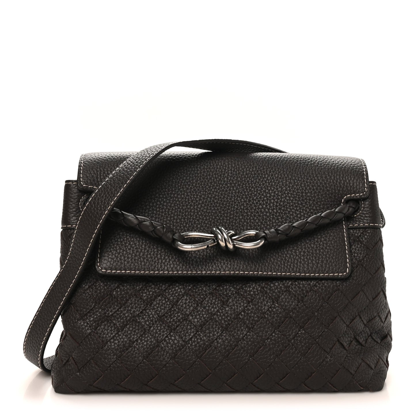 Grained Calfskin Intrecciato Small Andiamo Messenger Bag Fondant