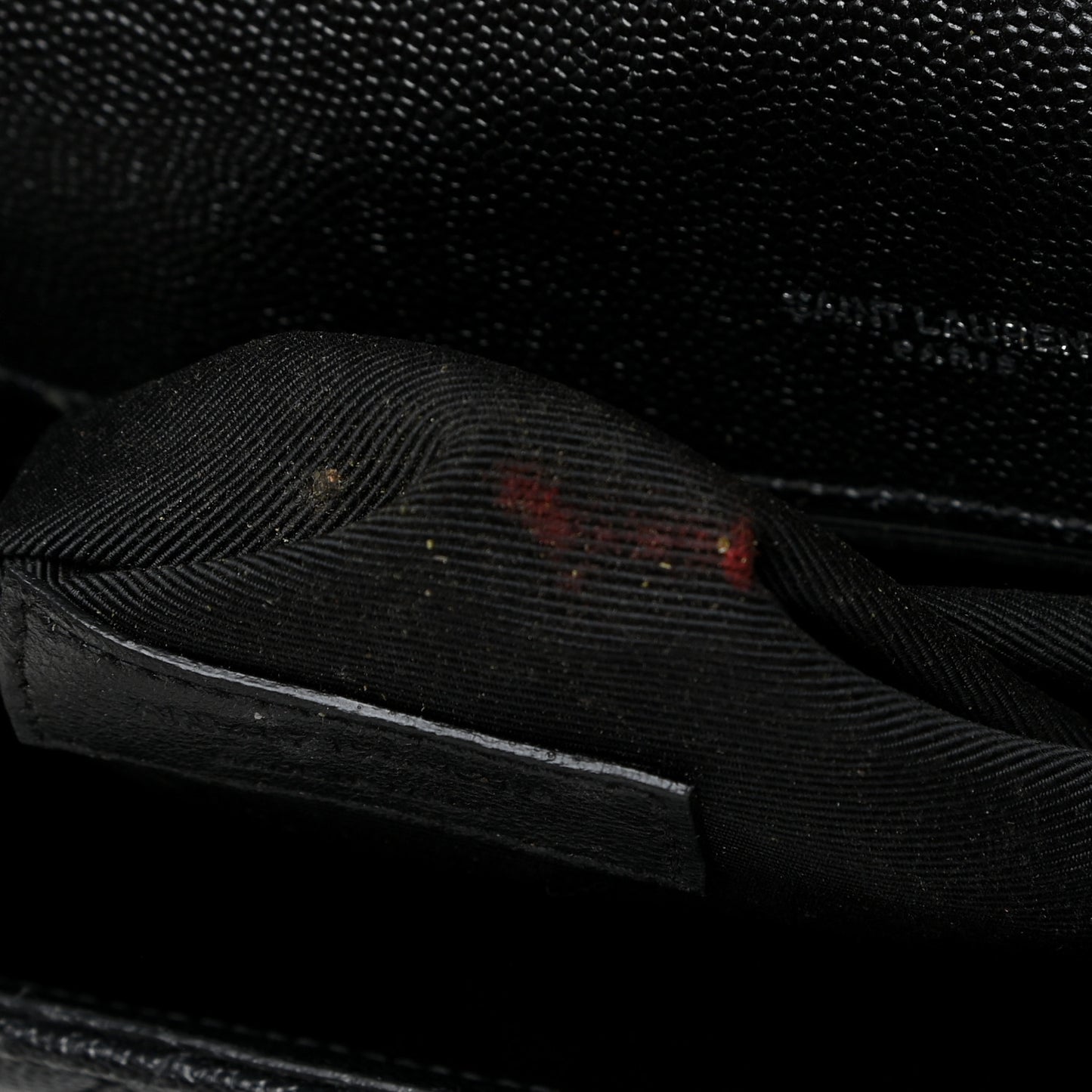 Grain De Poudre Textured Mixed Matelasse Large Triquilt Monogram Satchel Black