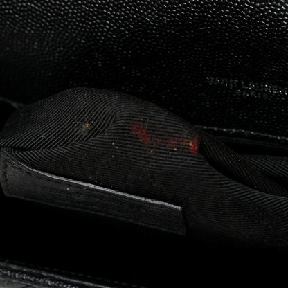 Saint Laurent Grain De Poudre Textured Mixed Matelasse Large Triquilt Monogram Satchel Black 11 of 31