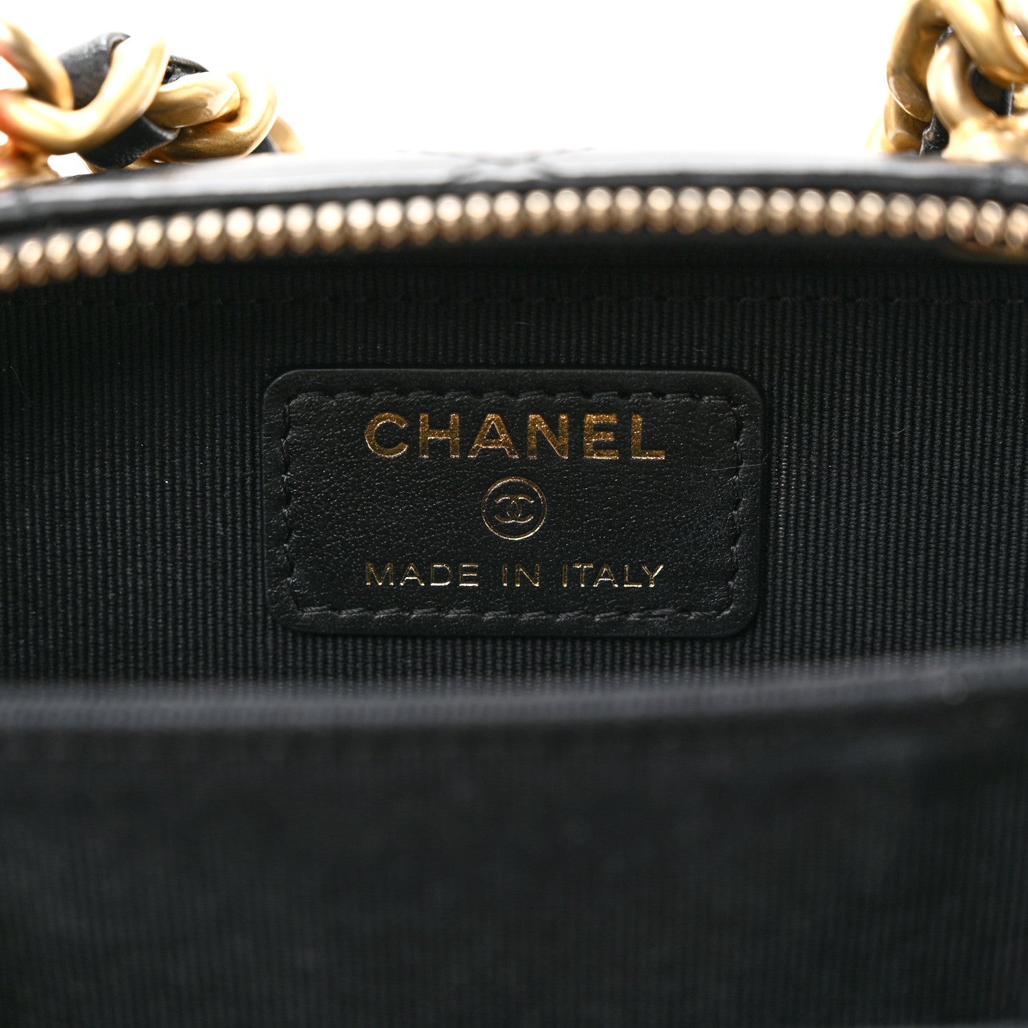 Chanel Lambskin Quilted Mini Lacquered Chain Clutch Black 6 of 11