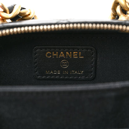 Chanel Lambskin Quilted Mini Lacquered Chain Clutch Black 6 of 11