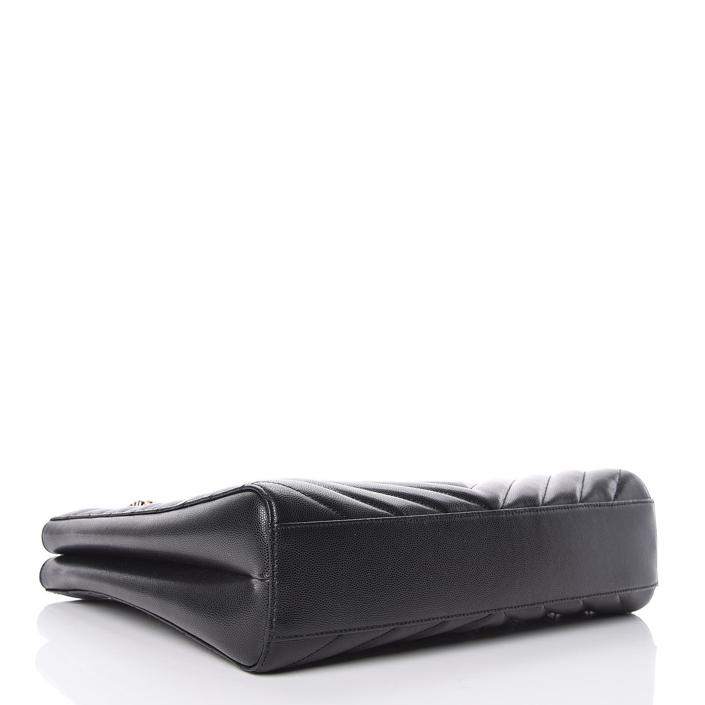 Grain De Poudre Matelasse Chevron Medium Tribeca Shopping Bag Black