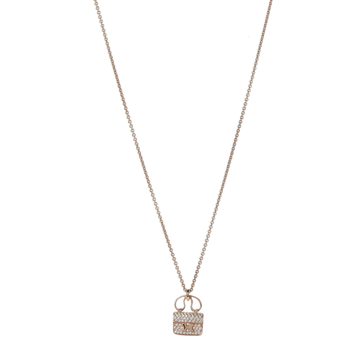 18K Rose Gold Diamond Constance Amulette Pendant Necklace