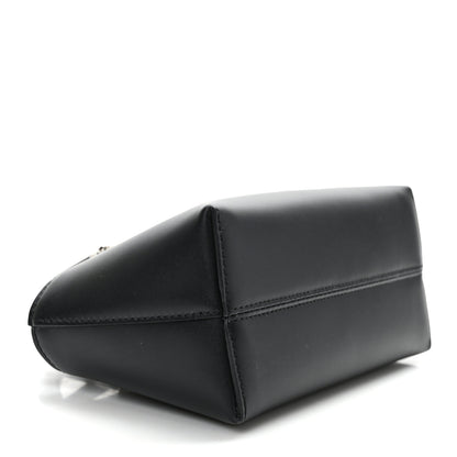 Fendi Vitello King Plexiglass Logo Embossed Mini By The Way Top Handle Boston Bag Black White 4 of 9