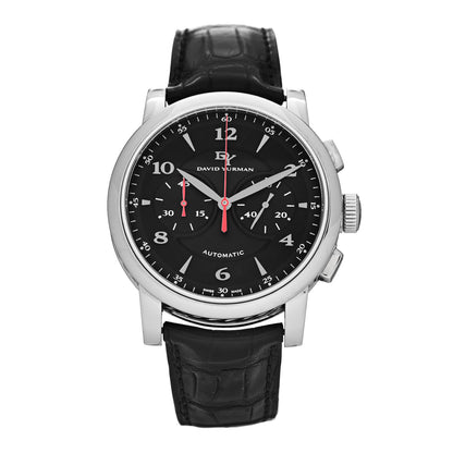 David Yurman Stainless Steel Alligator 46mm Classic Chronograph Automatic Watch Black 1 of 4