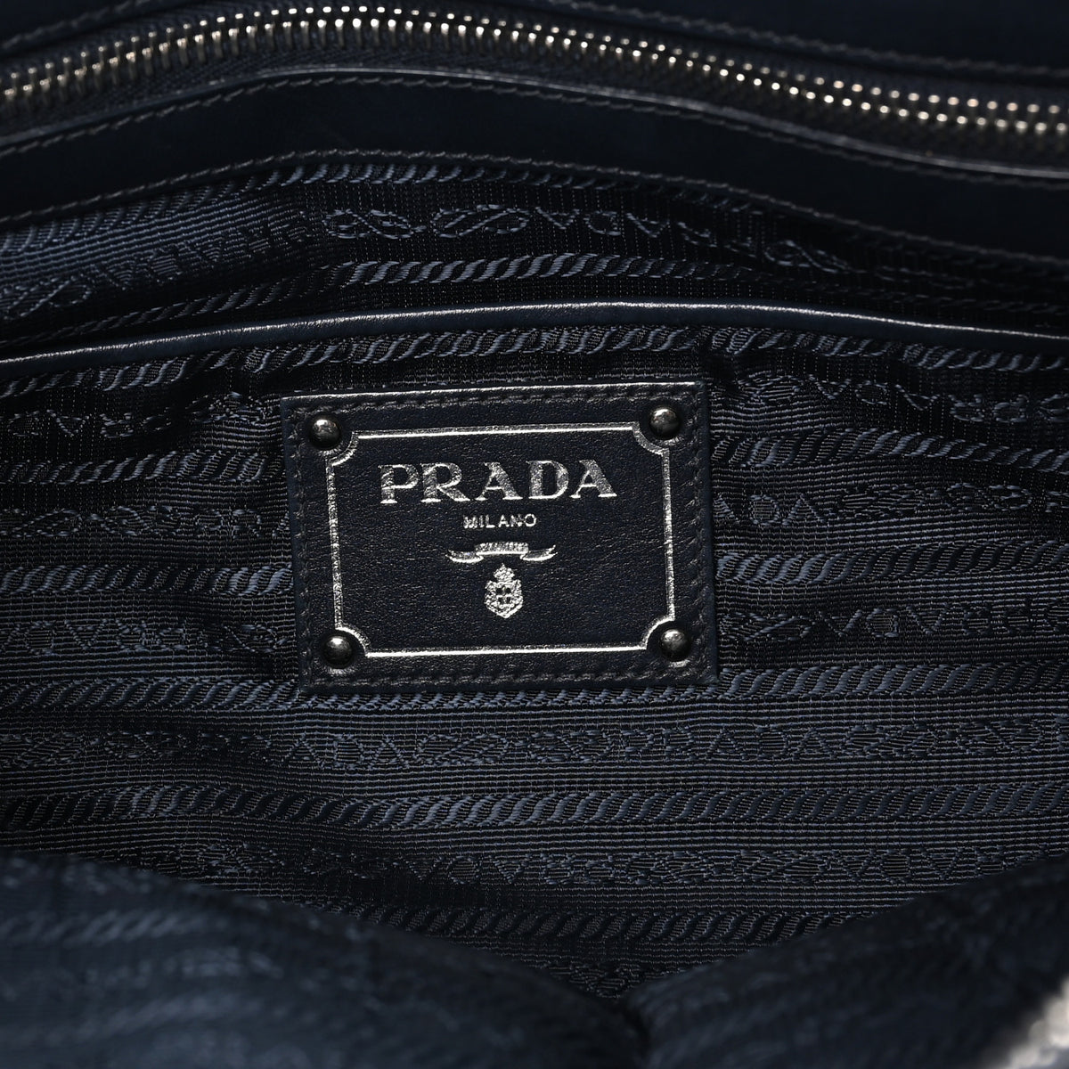 Prada Tessuto Nylon Soft Calf Small Tote Blue 6 of 11