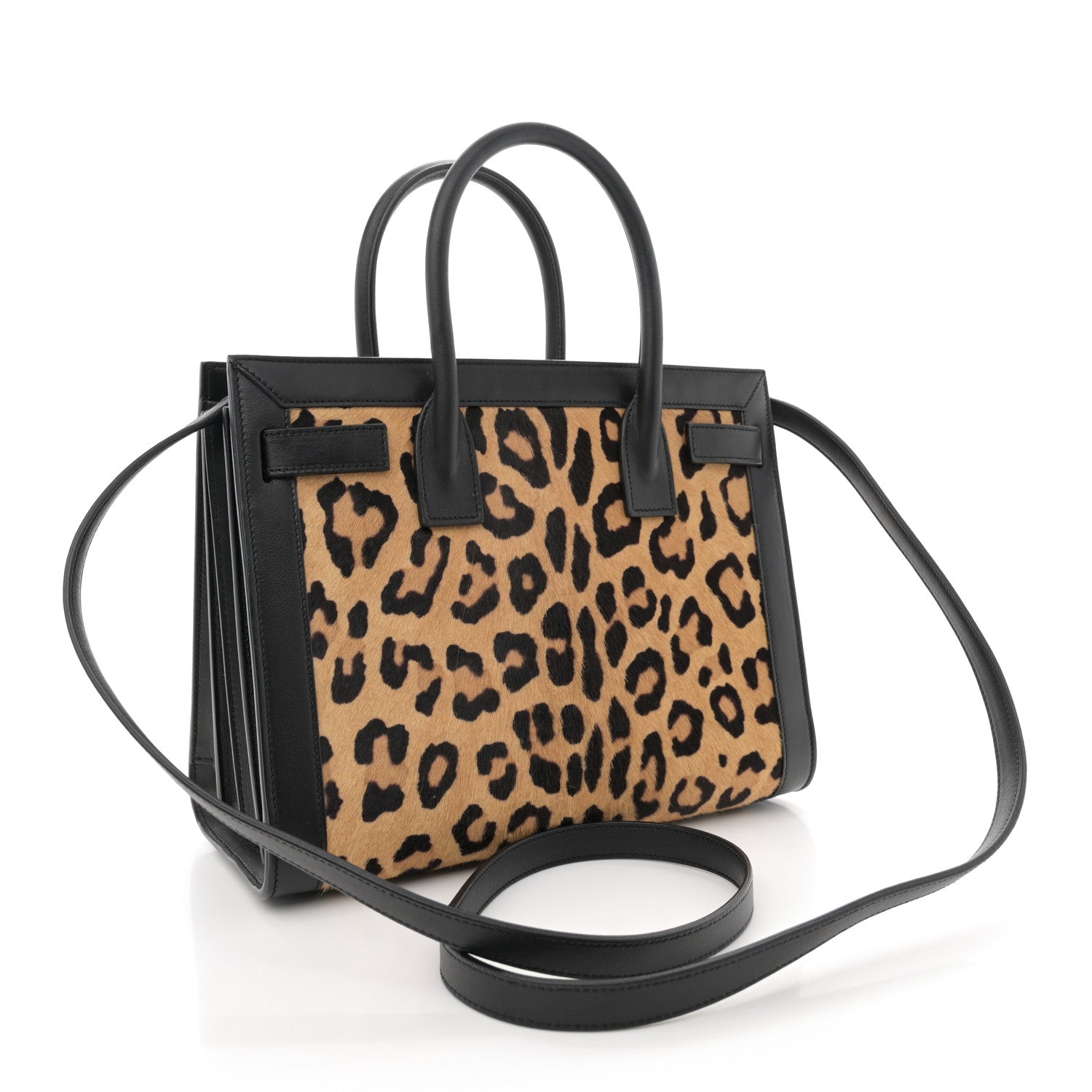 Saint Laurent Pony Hair Leopard Print Baby Sac De Jour Black 3 of 14