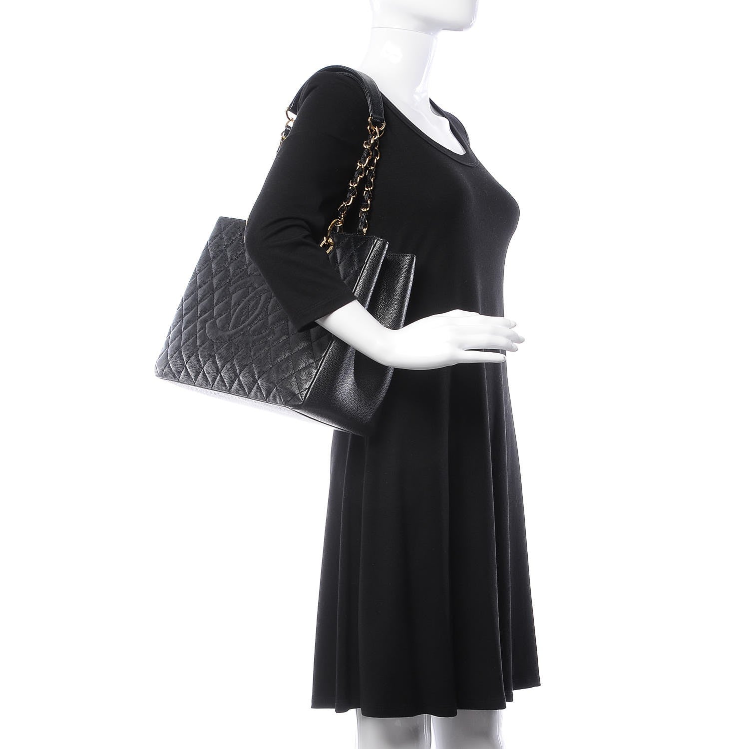 Chanel Caviar Quilted Grand Shopping Tote GST Black 2 of 9