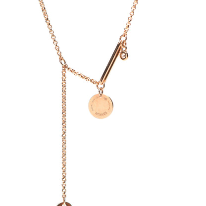 Hermes 18K Rose Gold Diamond TPM Ex-Libris Pendant Necklace 5 of 6