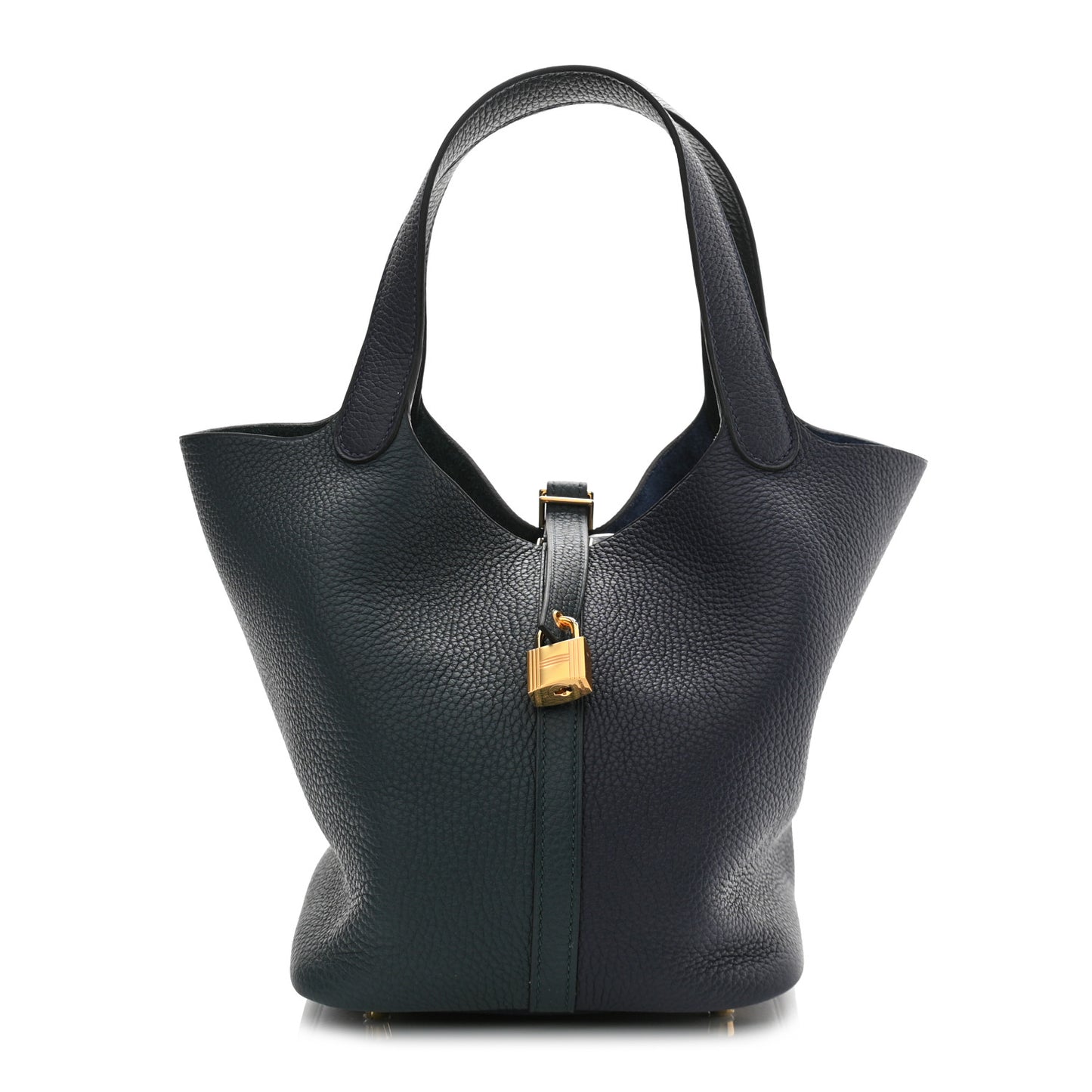 Taurillon Clemence Casaque Picotin Lock 22 MM Vert Cypres Bleu Nuit Black