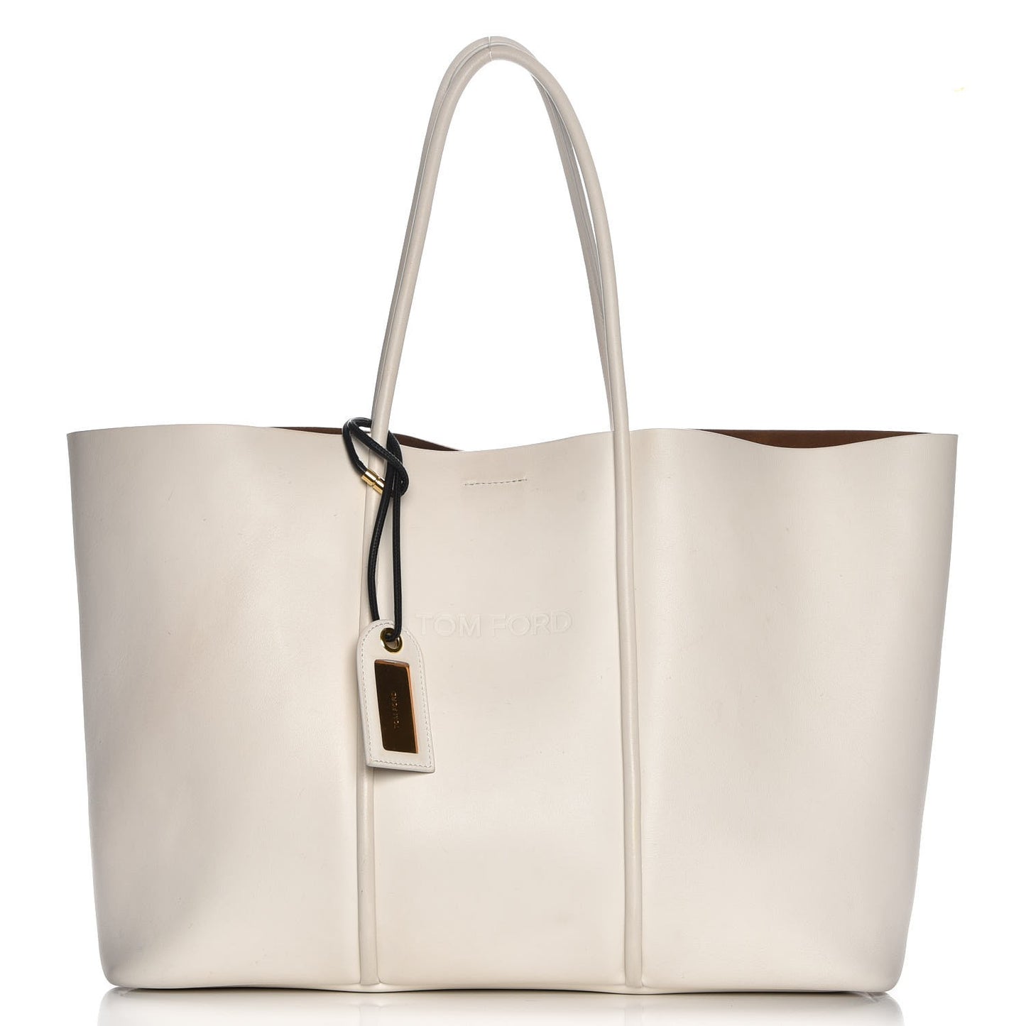 Calfskin Tubo Horizontal Tote Chalk