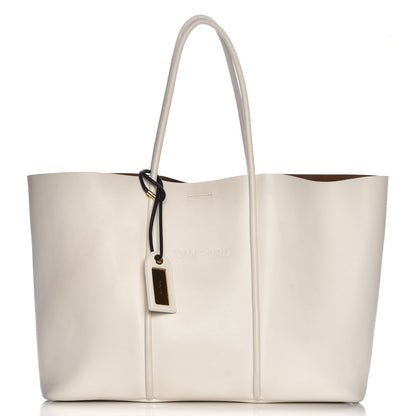 Tom Ford Calfskin Tubo Horizontal Tote Chalk 1 of 17