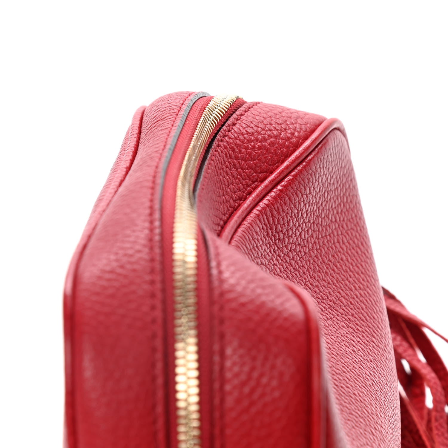 Gucci Pebbled Calfskin Small Soho Disco Bag Tabasco Red 11 of 15