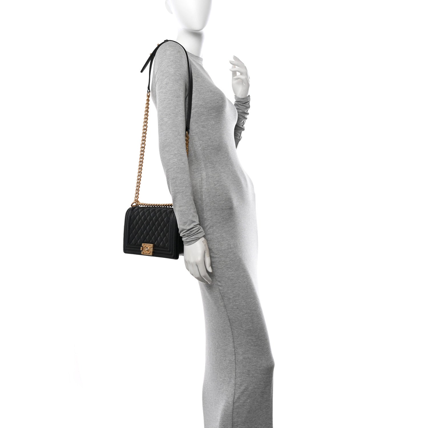 Chanel Caviar Quilted Medium Boy Flap Black 2 of 10