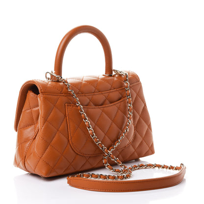 Chanel Caviar Quilted Mini Coco Handle Flap Light Brown 2 of 4