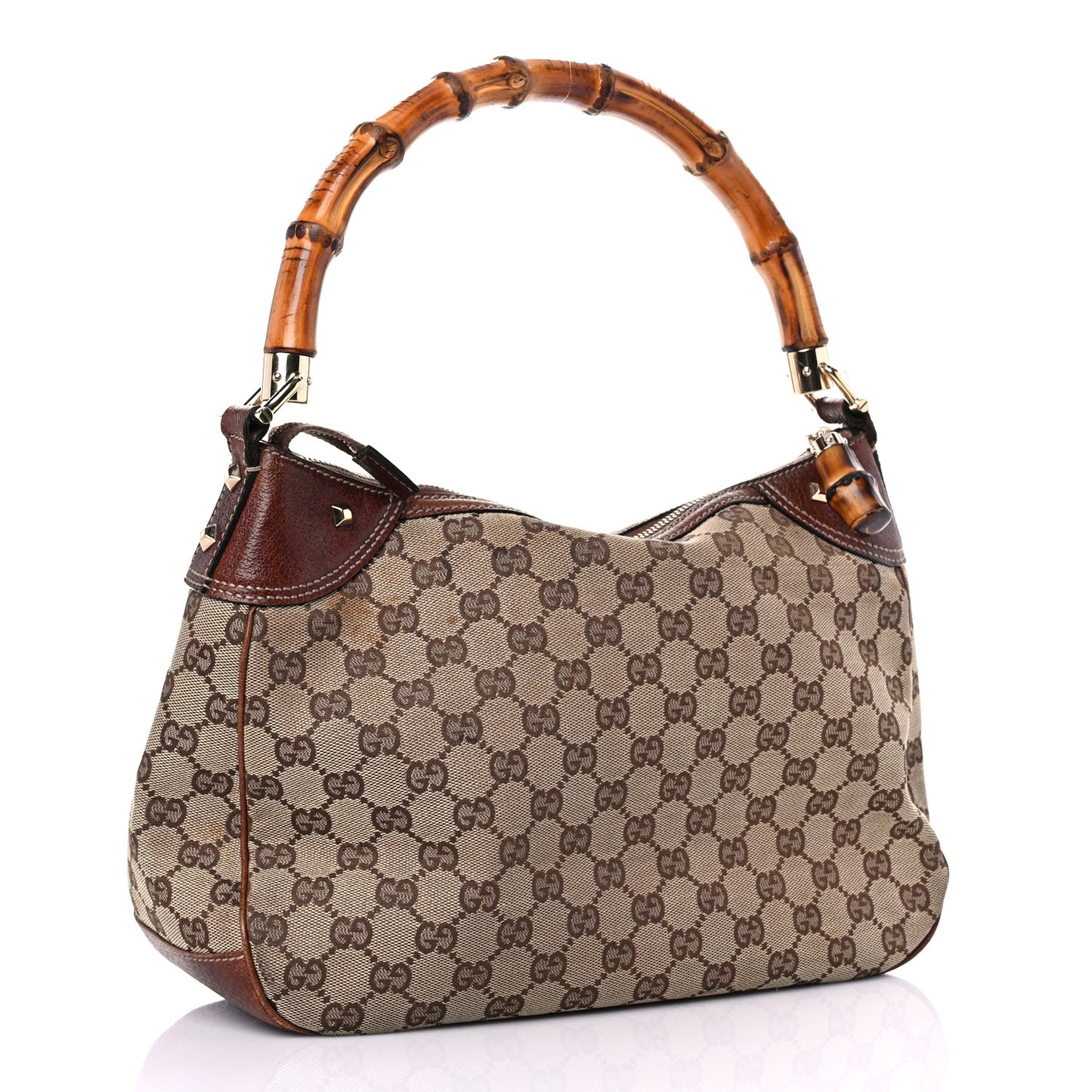 Monogram Bamboo Top Handle Bag Brown