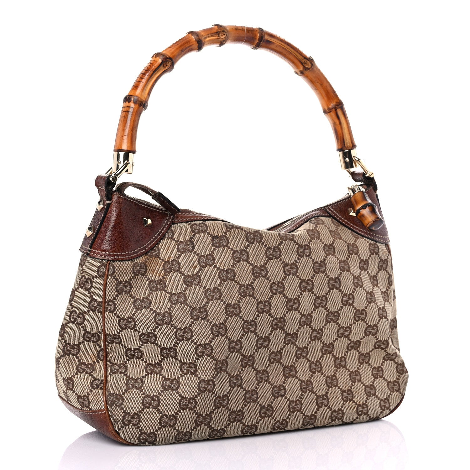 Gucci Monogram Bamboo Top Handle Bag Brown 3 of 24