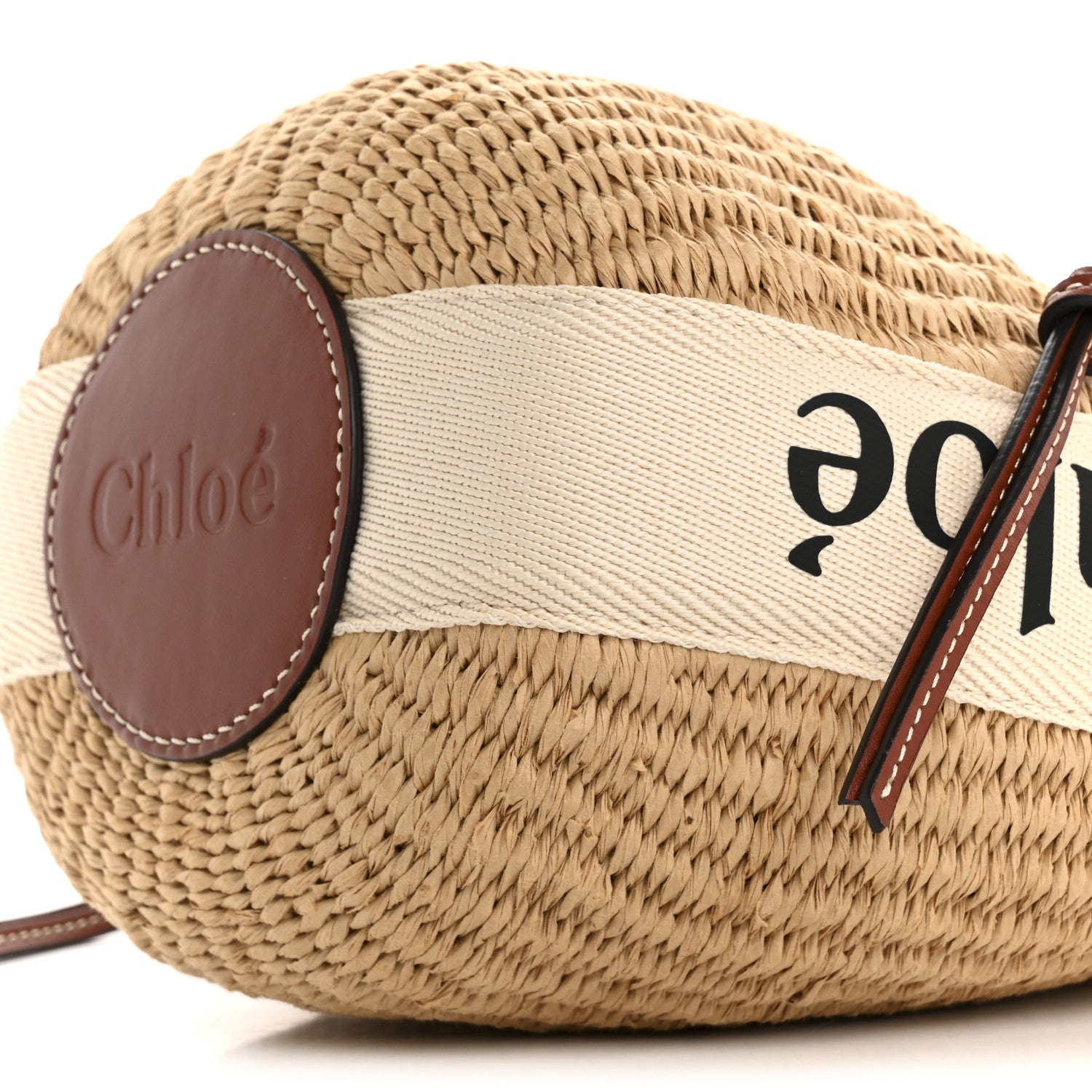 Chloe X MIFUKO Raffia Calfskin Small Woody Basket Shoulder Bag Beige Brown 10 of 10