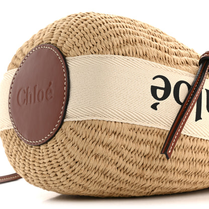 Chloe X MIFUKO Raffia Calfskin Small Woody Basket Shoulder Bag Beige Brown 10 of 10