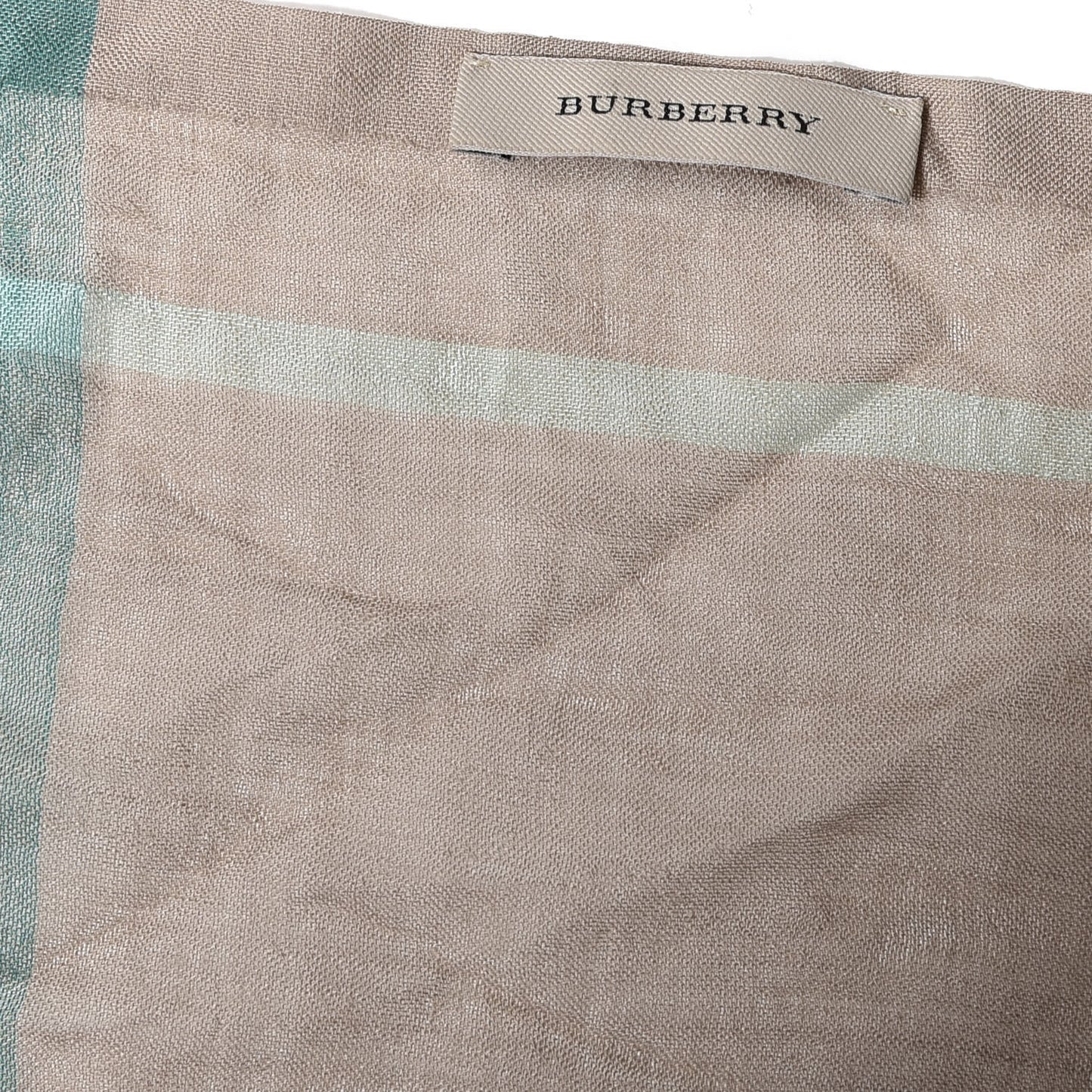 Linen Check Lightweight Scarf Green