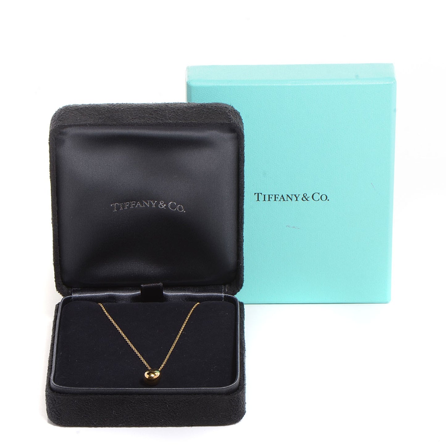 18K Yellow Gold 12mm Elsa Peretti Teardrop Pendant Necklace