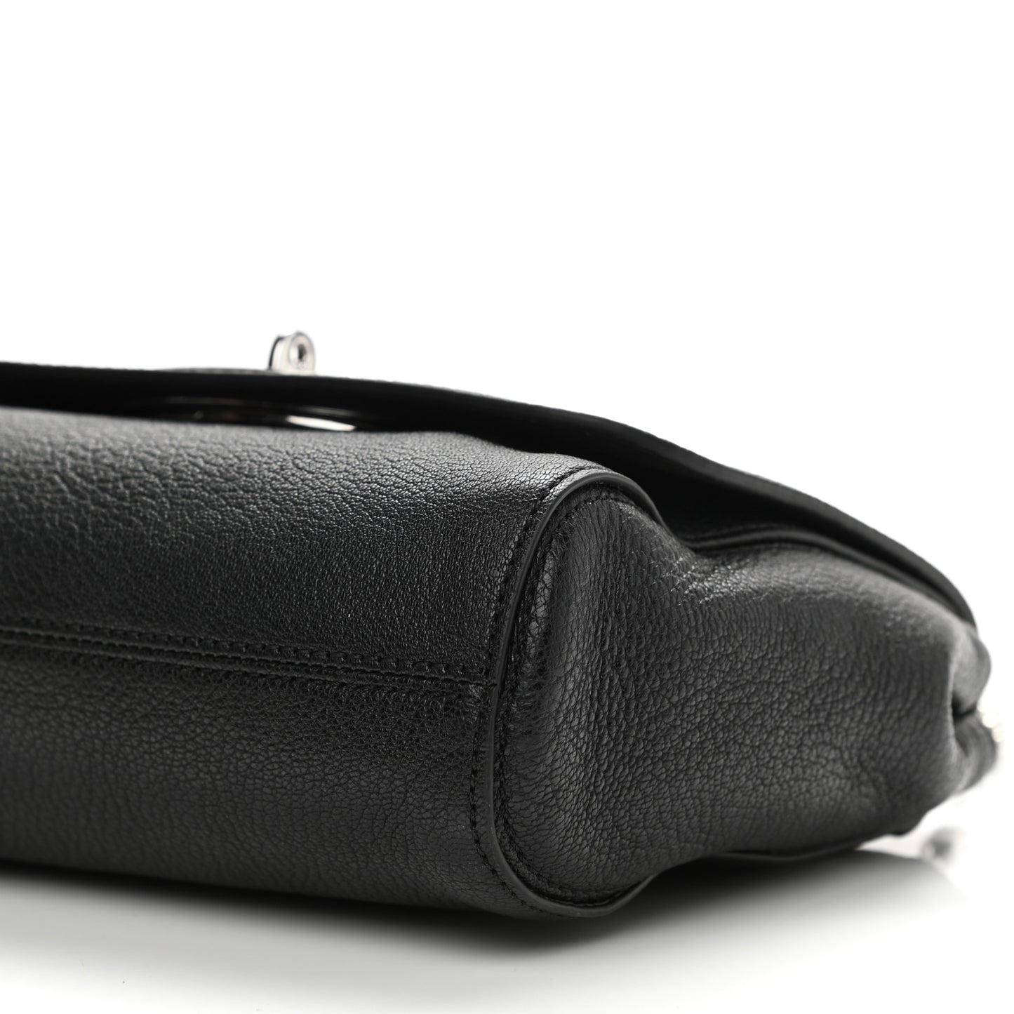 Glossy Goatskin Small Lily Flap Black