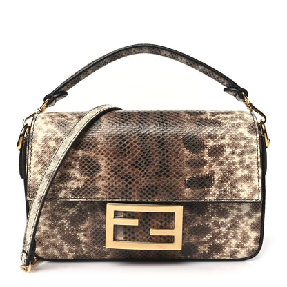 Fendi Vitello Karung Effect FF Mini Baguette Beige 1 of 11