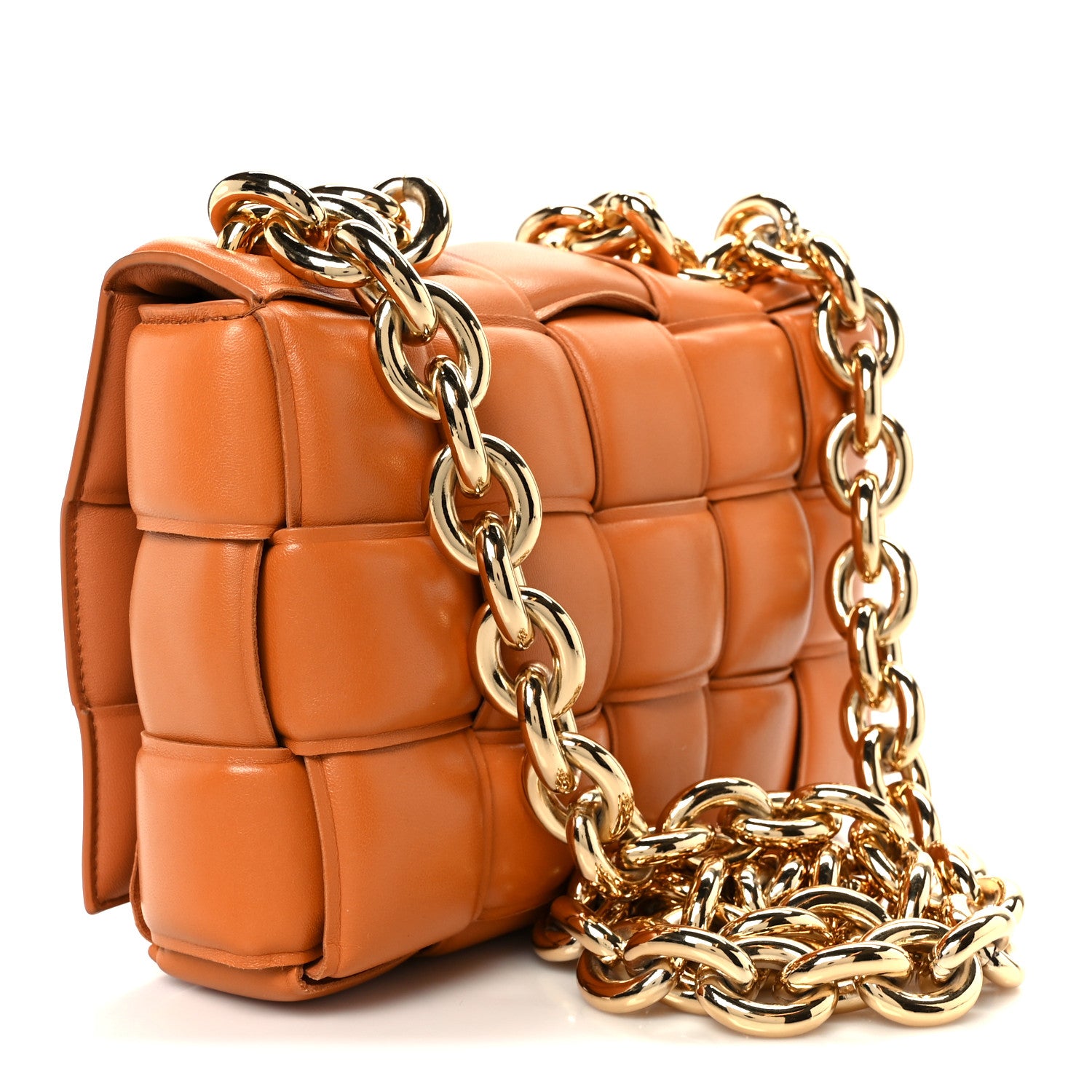 Bottega Veneta Lambskin Maxi Intreccio Padded Chain Cassette Crossbody Bag Clay 3 of 12