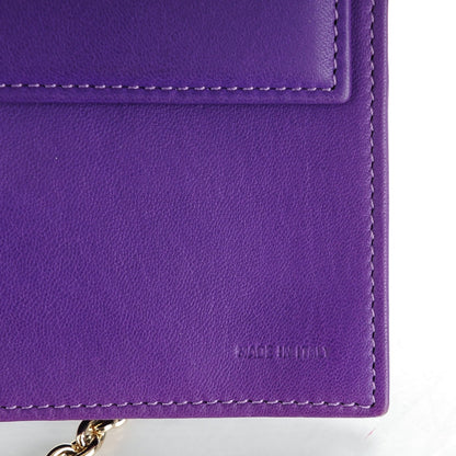 Fendi Nappa Logo Embossed Long Wallet On Chain Purple 8 of 9