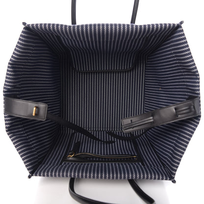 Celine Cotton Canvas Striped Medium Phantom Luggage Navy White 4 of 8
