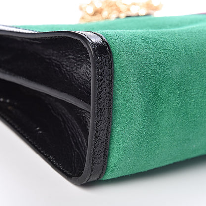 Gucci Suede Patent Web Medium Ophidia Chain Shoulder Bag New Shamarock Black 8 of 10