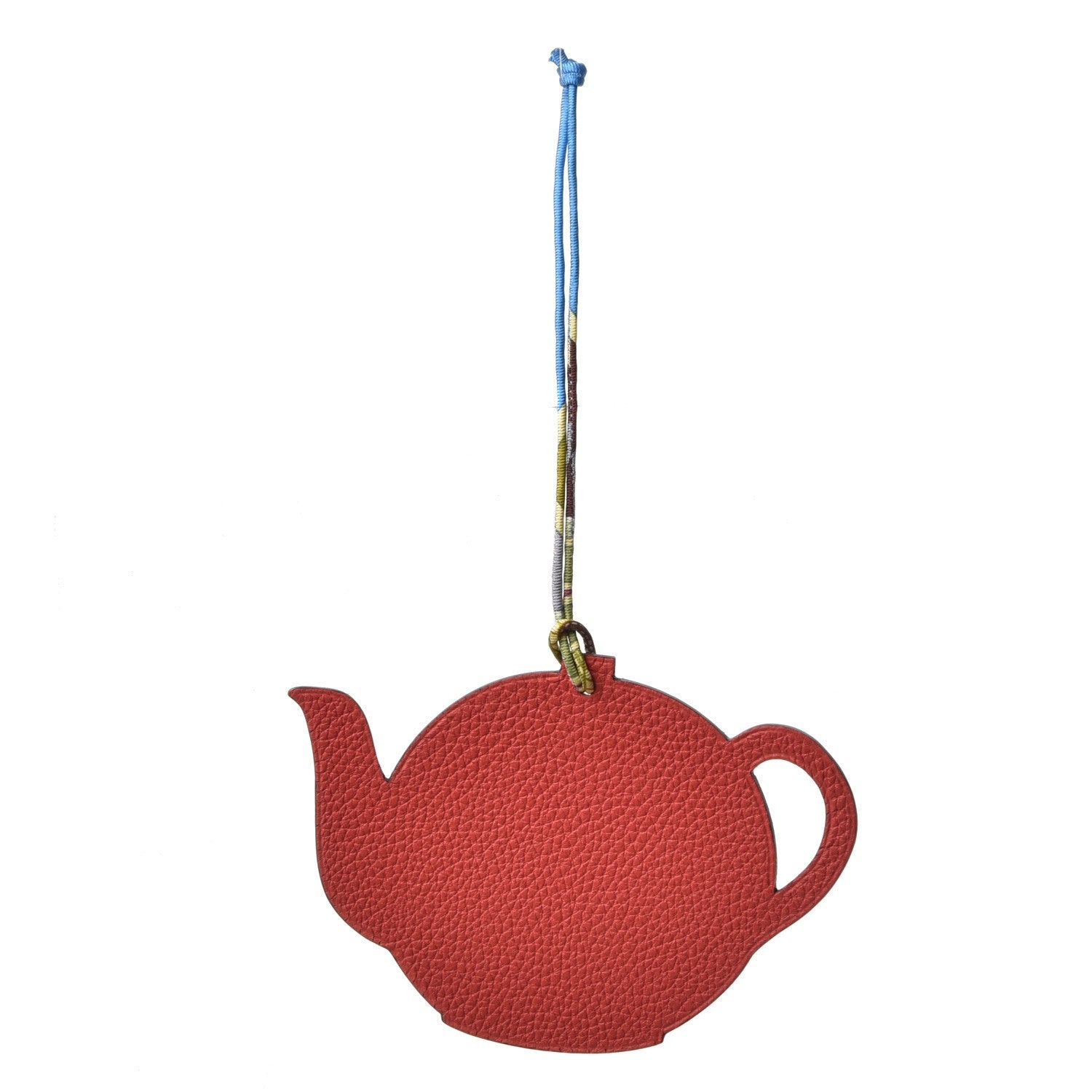 Hermes Togo Epsom Petit H Teapot Bag Charm GM Bougainvillea Bleu Atoll 1 of 4