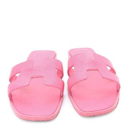 Hermes Box Calfskin Oran Sandals 36.5 Rose Boise 3 of 10