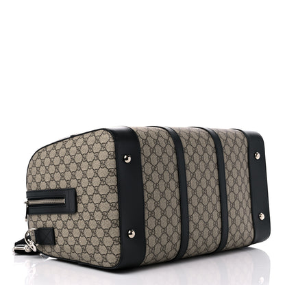 Gucci GG Supreme Monogram Selleria Calfskin Medium Duffle Beige Ebony Black 4 of 11