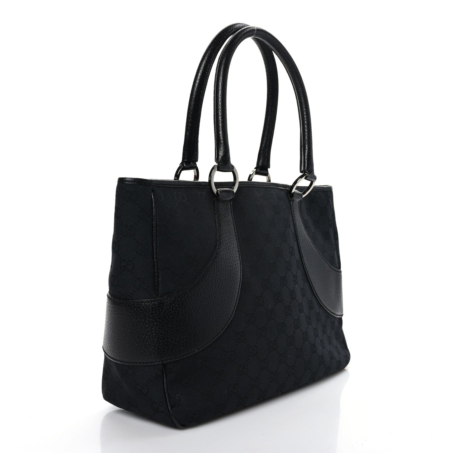 Gucci Monogram Shoulder Bag Black 2 of 8