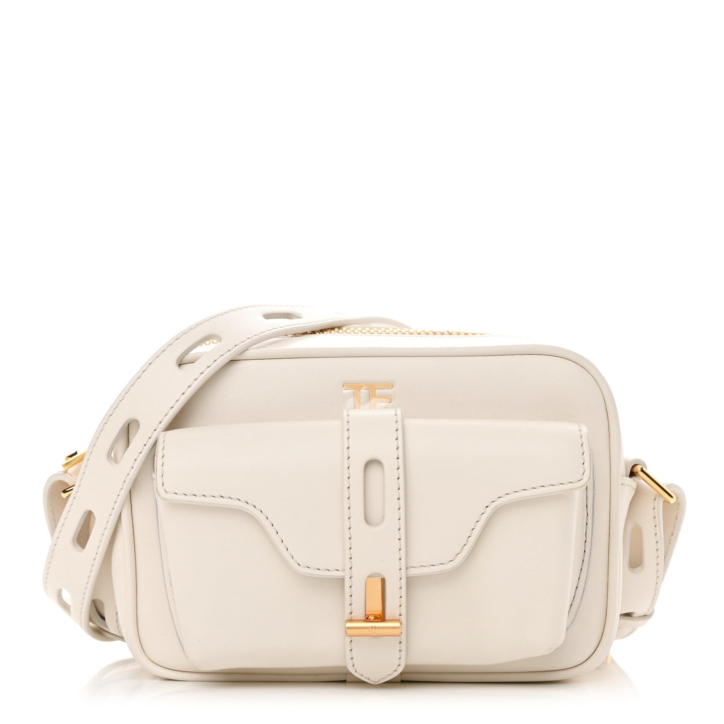 Calfskin Hollywood T Twist Camera Bag Chalk