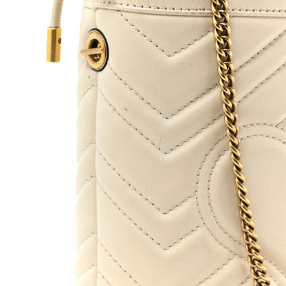 Gucci Calfskin Matelasse Mini GG Marmont 2.0 Bucket Bag White 14 of 16