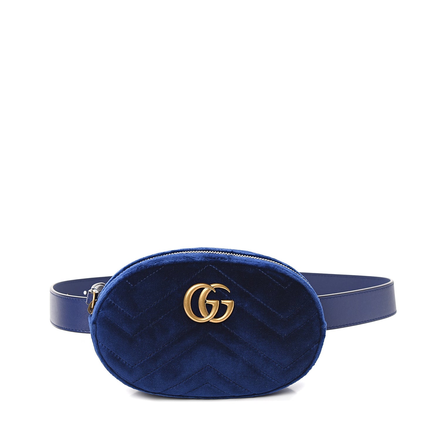 Velvet Matelasse GG Marmont Belt Bag 85 34 Cobalt Blue