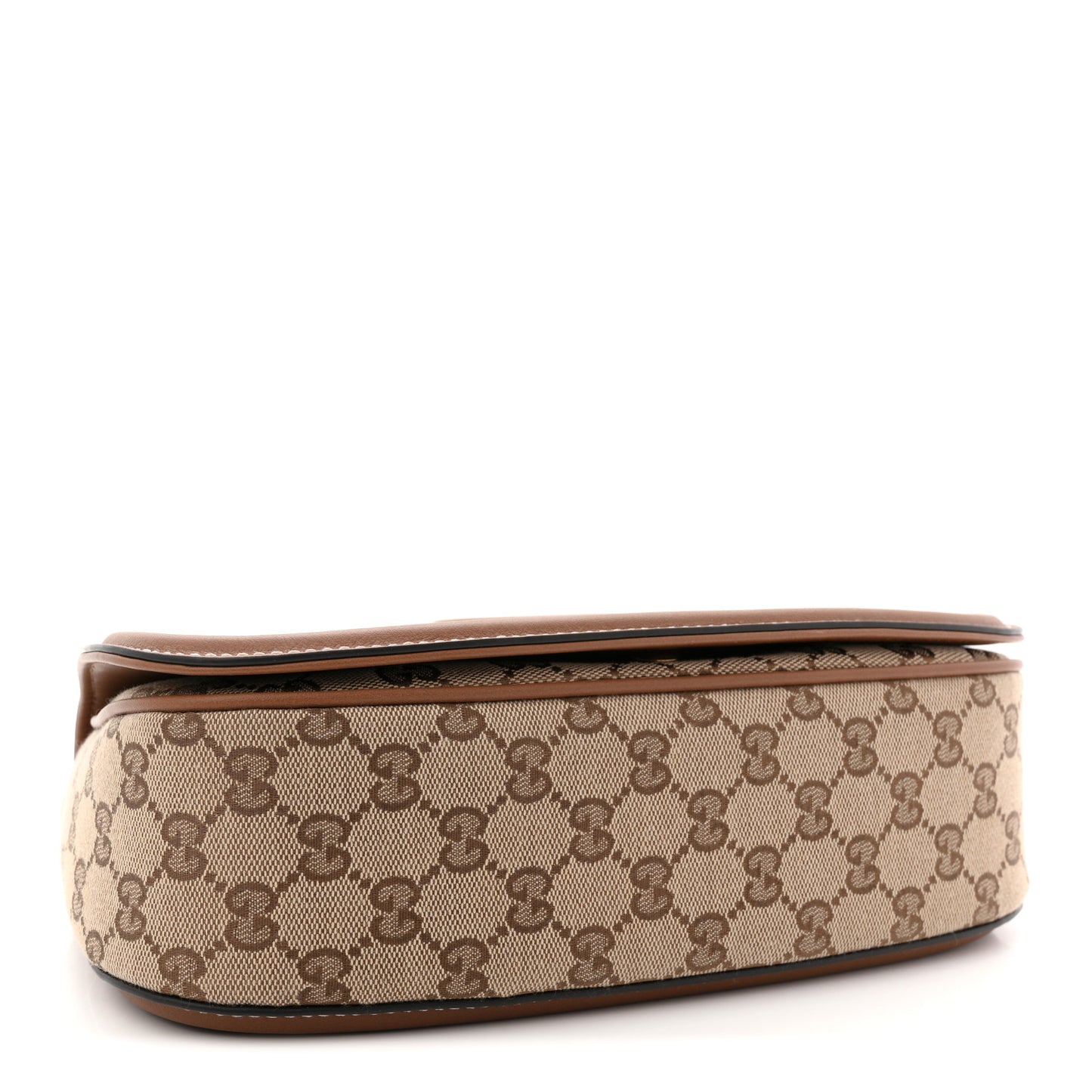GG Monogram Calfskin Medium Blondie Top Handle Bag Beige Dark Brown
