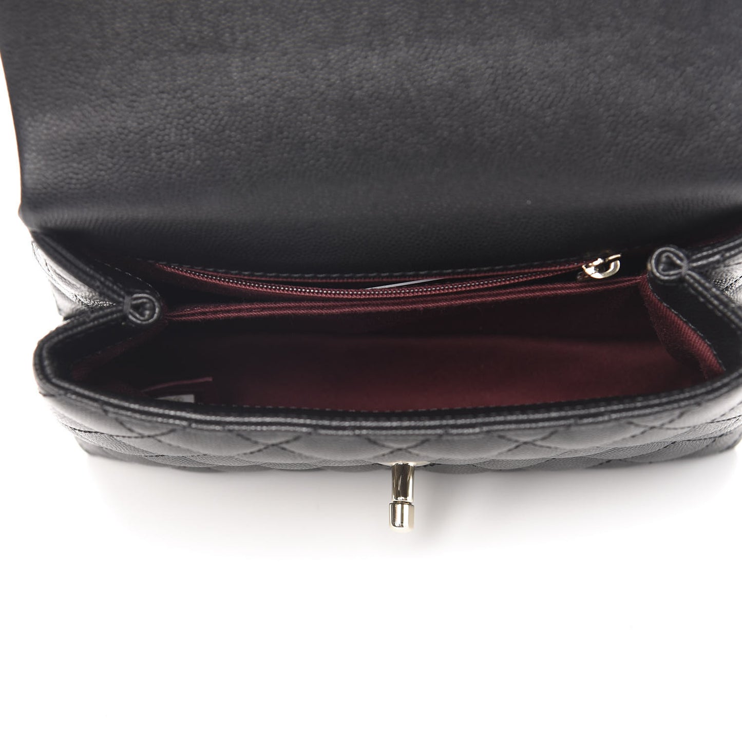 Caviar Quilted Mini Coco Handle Flap Black