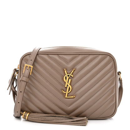 Saint Laurent Calfskin Matelasse Monogram Lou Camera Bag Dark Beige 1 of 14