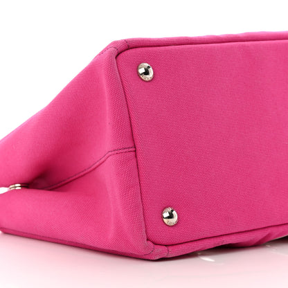 Prada Canvas Grommet Canapa Tote Pink 10 of 17