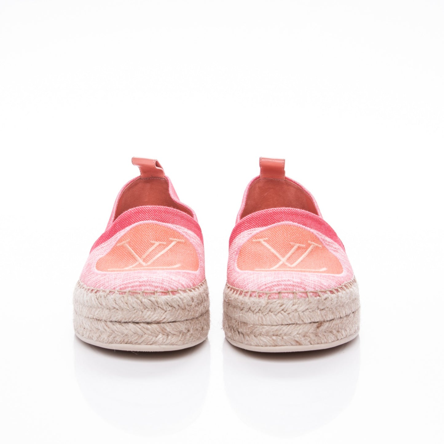 Canvas Blue Shore Espadrille Flats 36.5 Corail